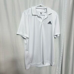 Adidas Performance Polo Shirt White Mesh Breathable Golf Shirt Size XL